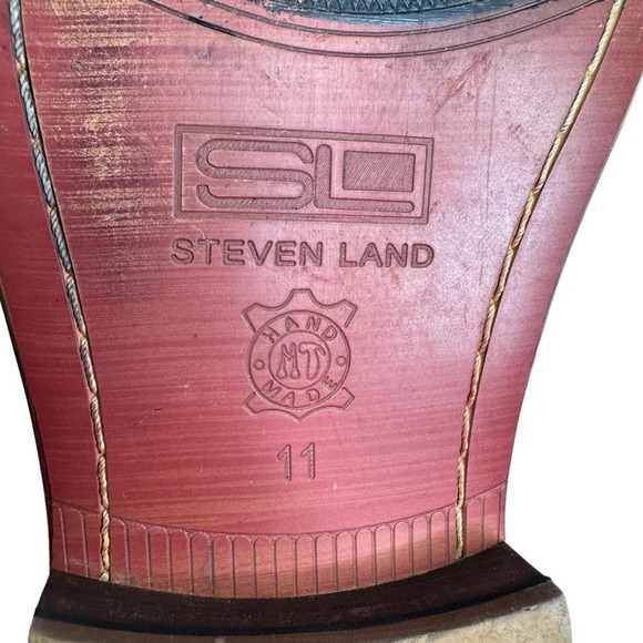 Steven Land Cognac Genuine Leather Slip-On Shoes With Triple Monk Straps Sz: 11M main image 4